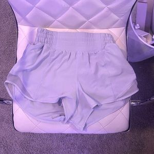 Powder blue lululemon hottie hot shorts!!